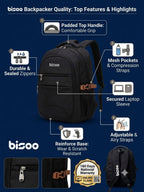 Bisoo bag Large 45 L Laptop Backpack ART-g-R-001 (Black)
