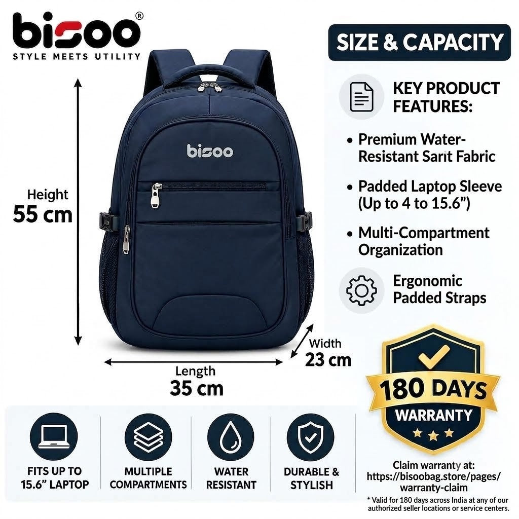 bisoo bag Large 45 L Laptop Backpack BISOO-ART-G-R-001-NAVY BLUE